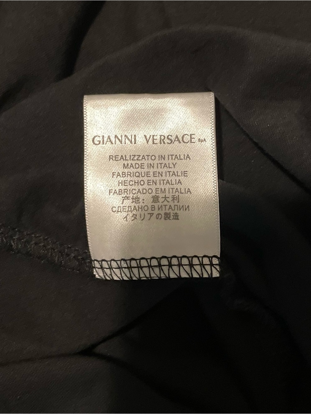 Versace Black Short Sleeve Tee with Multicolor Embroidered Logo - Picture 4 of 4
